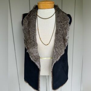 Velvet Brand Faux Fur Reversible Vest - Size P